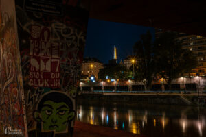 Vom Donaukanal/Salztorbrücke aus betrachtet